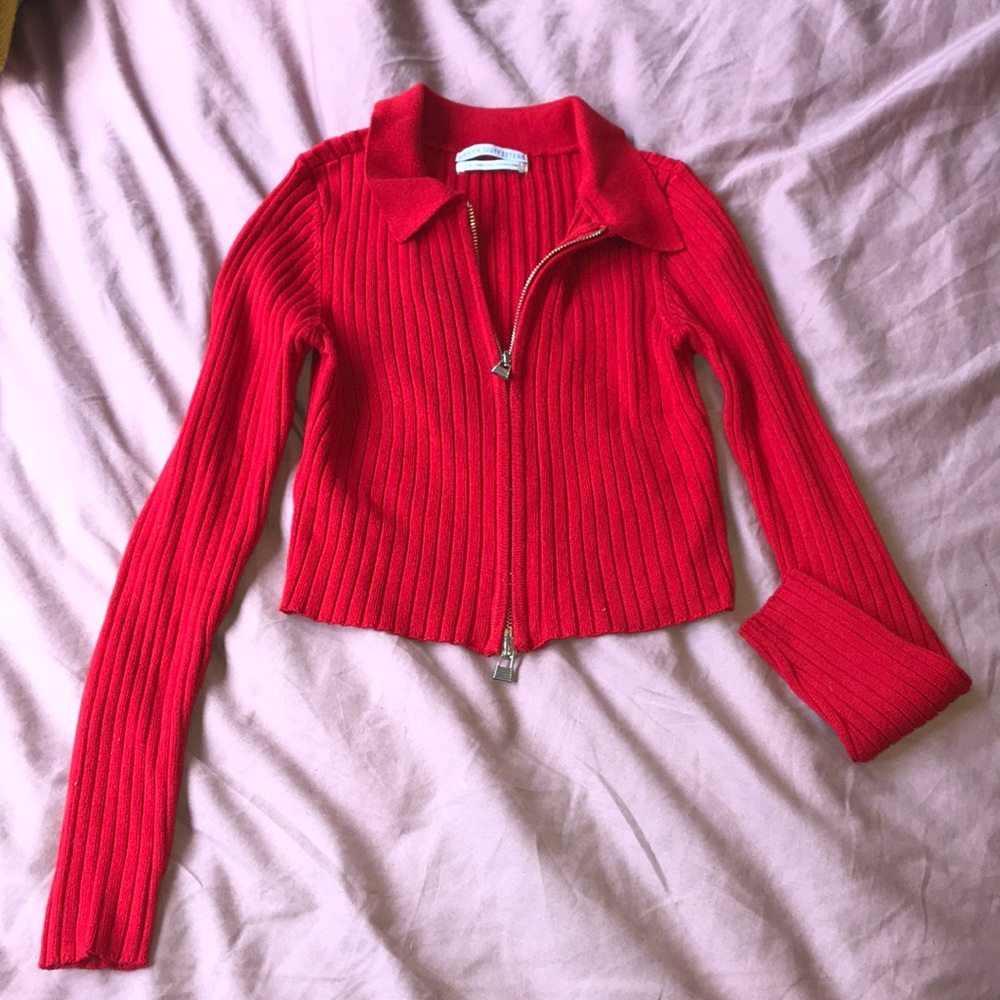 Urban Front Zip Knitted Top